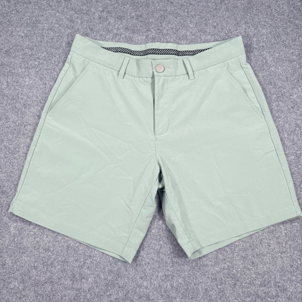 Primo Mens 7 Inch Inseam Golf Shorts Sage Green Performance Stretch Size 32